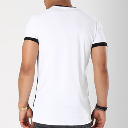 Terance Kole - Tee Shirt Bandes Brodées 98139 Noir Blanc 