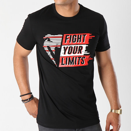 Venum - Tee Shirt Fight Your Limits Noir Blanc Rouge