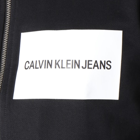 Calvin Klein - Sweat Zippé Capuche Institutional Logo Zip 7760 Noir