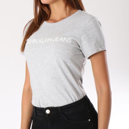 Calvin Klein - Camiseta de mujer 7879 Heather Grey