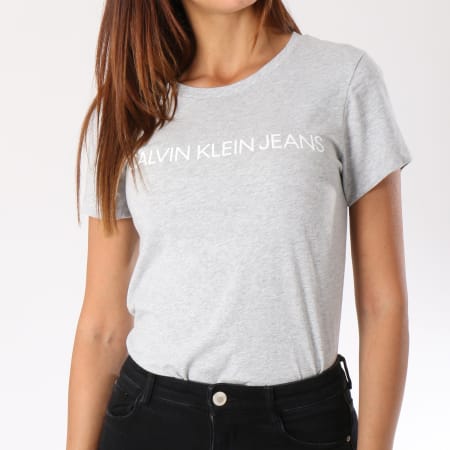 Calvin Klein - Maglietta da donna 7879 Heather Grey