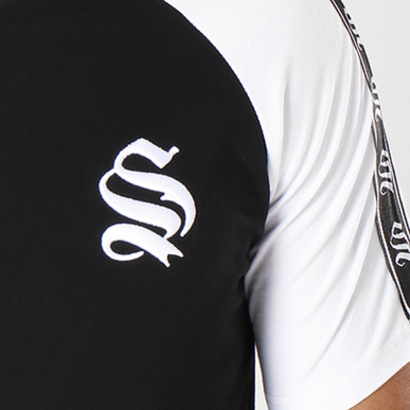 Sinners Attire - Tee Shirt Oversize Bandes Brodées Tape Raglan 595 Noir Blanc