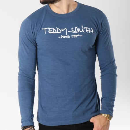 Teddy Smith - Tee Shirt Manches Longues Ticlass 3 Bleu Marine Chiné