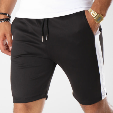 Aarhon - 210 Pantalones cortos de jogging con raya negra y blanca