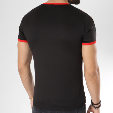 Aarhon - Tee Shirt 206 Avec Bandes Noir Rouge