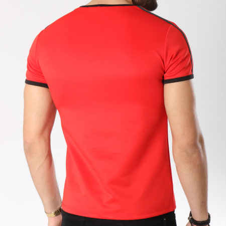 Aarhon - Tee Shirt 206 Avec Bandes Rouge Noir