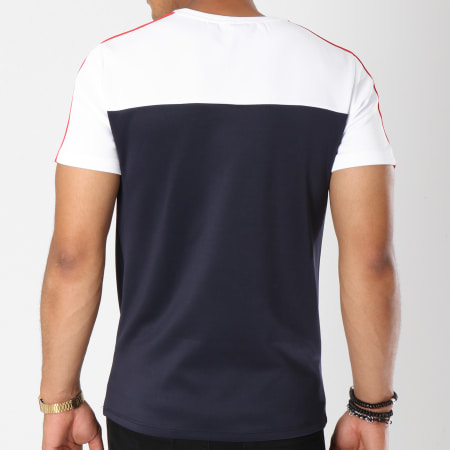 Aarhon - Tee Shirt 202 Avec Bande Bleu Marine Blanc Rouge