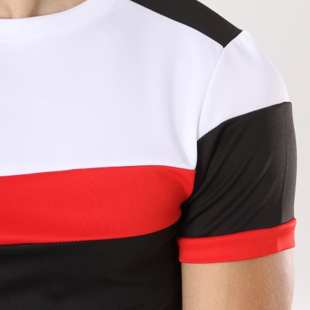 Aarhon - Tee Shirt 205 Avec Bande Noir Rouge Blanc