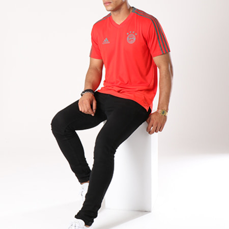 Adidas Sportswear - Tee Shirt De Sport FC Bayern München CW7261 Rouge Vert Kaki