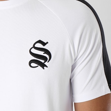 Sinners Attire - Tee Shirt Oversize Avec Bandes Core Stripe 572 Blanc Noir