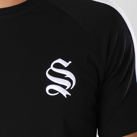 Sinners Attire - Tee Shirt Oversize Avec Bandes Core Stripe 573 Noir Blanc
