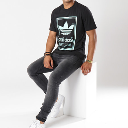 Adidas Originals - Tee Shirt Vintage DJ2712 Noir Turquoise