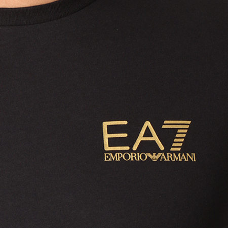 EA7 Emporio Armani - Tee Shirt Manches Longues 6ZPT54-PJ02Z Noir Doré