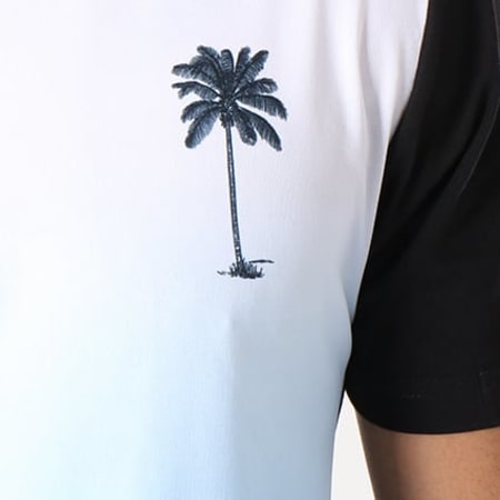 Luxury Lovers - Tee Shirt Palm Dégradé Blanc Bleu