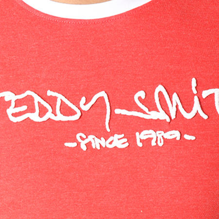 Teddy Smith - Tee Shirt Ticlass 3 Rouge Chiné Blanc