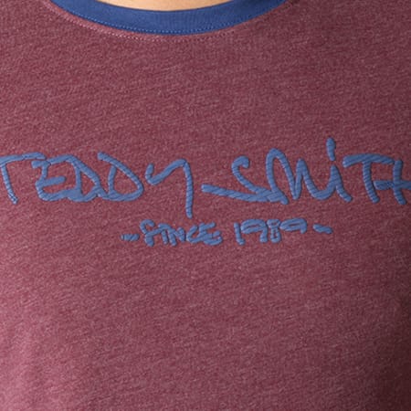 Teddy Smith - Tee Shirt Ticlass 3 Prune Chine Bleu Marine