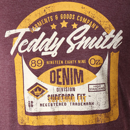Teddy Smith - Tee Shirt Tengo Prune Chiné