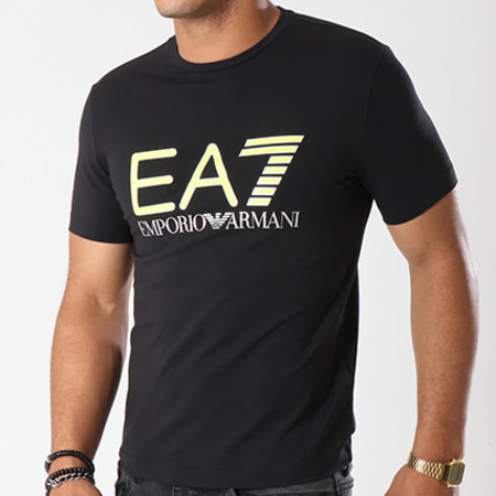 EA7 Emporio Armani - Tee Shirt 6ZPT62-PJ20Z Noir Jaune Fluo