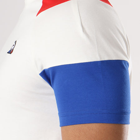Le Coq Sportif - Tee Shirt Ess N2 1722345 Ecru Rouge Bleu