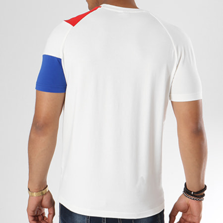 Le Coq Sportif - Tee Shirt Ess N2 1722345 Ecru Rouge Bleu