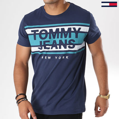 Tommy Hilfiger - Tee Shirt Cut Out Stripe 4525 Bleu Marine