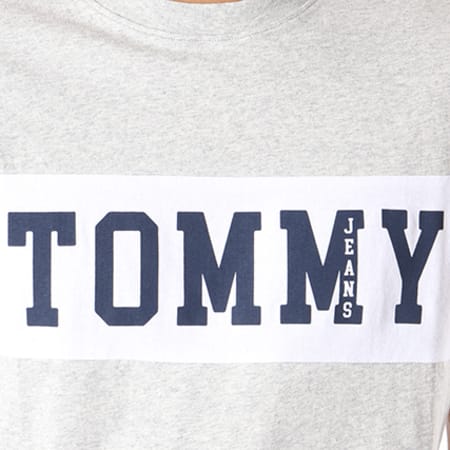 Tommy Hilfiger - Tee Shirt Panel Logo 4534 Gris Chiné
