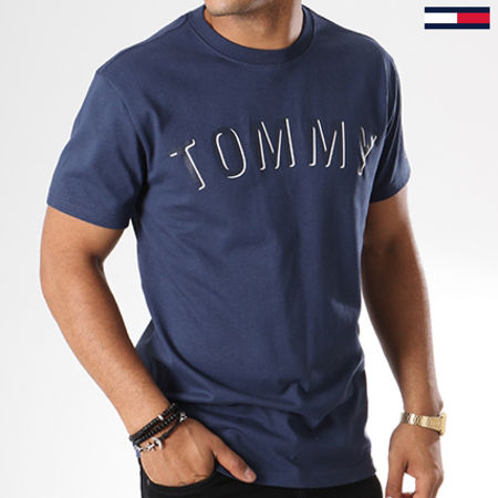 Tommy Hilfiger - Tee Shirt Outline Logo 4536 Bleu Marine