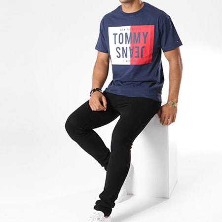 Tommy Hilfiger - Tee Shirt Split Box 4538 Bleu Marine