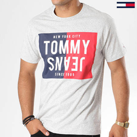 Tommy Hilfiger - Tee Shirt Split Box 4538 Gris Chiné