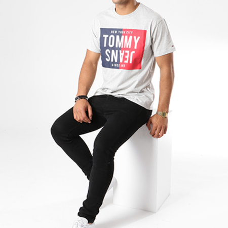 Tommy Hilfiger - Tee Shirt Split Box 4538 Gris Chiné