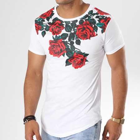 Uniplay - Tee Shirt Oversize 16345-M230 Blanc Floral