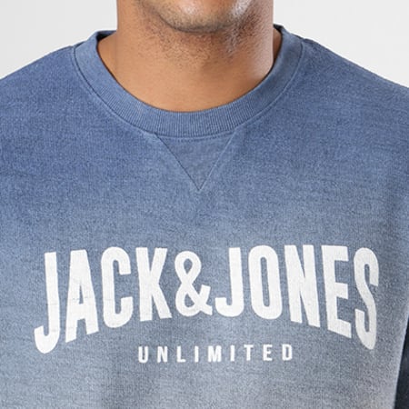 Jack And Jones - Sweat Crewneck Unlimited Bleu Marine Dégradé Gris