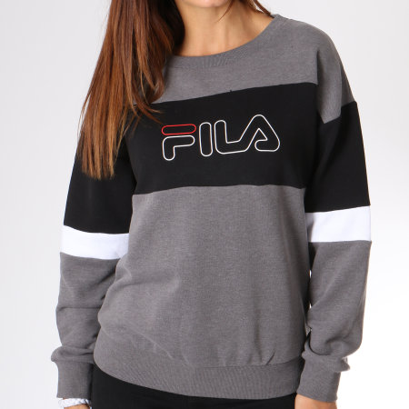 Fila Sweat Crewneck Tiddly Gris Anthracite Chin Noir Blanc Ryses