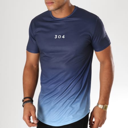 304 Clothing - Tee Shirt Oversize Dip Dye Bleu Marine Dégradé