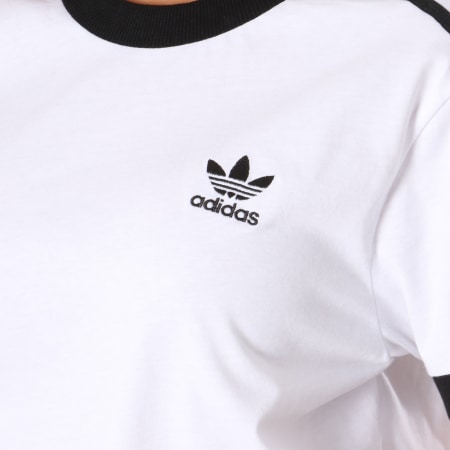 Adidas Originals - Tee Shirt Femme 3 Stripes DH3188 Blanc
