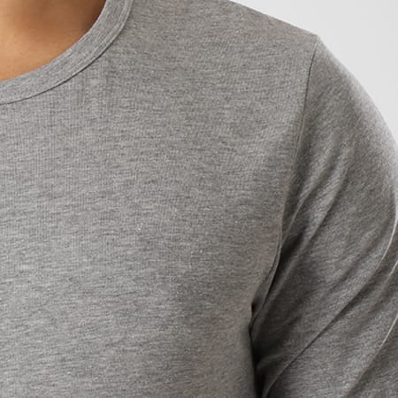 Jack And Jones - Tee Shirt Manches Longues O Neck Gris Chiné