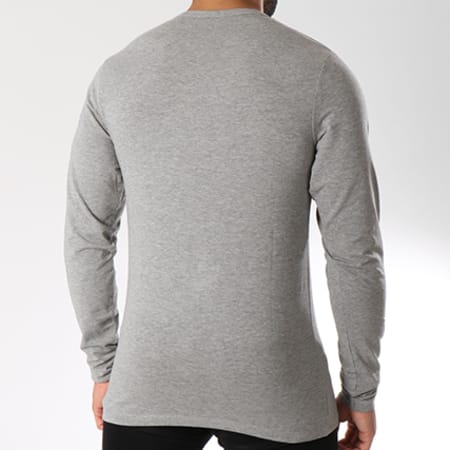 Jack And Jones - Tee Shirt Manches Longues O Neck Gris Chiné