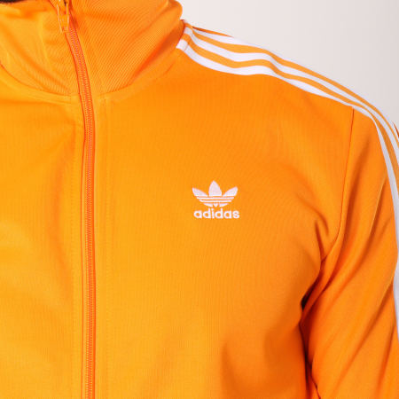 Adidas Originals - Veste Zippée Bandes Brodées Beckenbauer TT DH5821 Orange Blanc