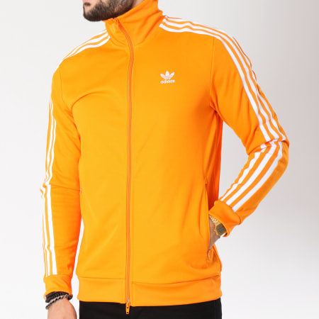 Adidas Originals - Veste Zippée Bandes Brodées Beckenbauer TT DH5821 Orange Blanc