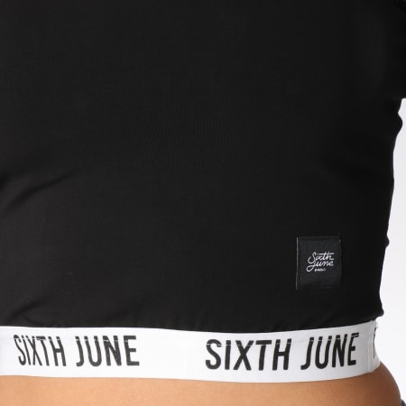 Sixth June - Tee Shirt Manches Longues Crop Femme W3432KTO Noir