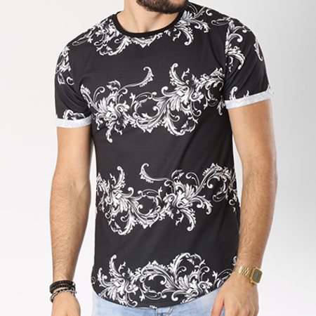 Uniplay - Tee Shirt Oversize UP-T316 Noir Floral
