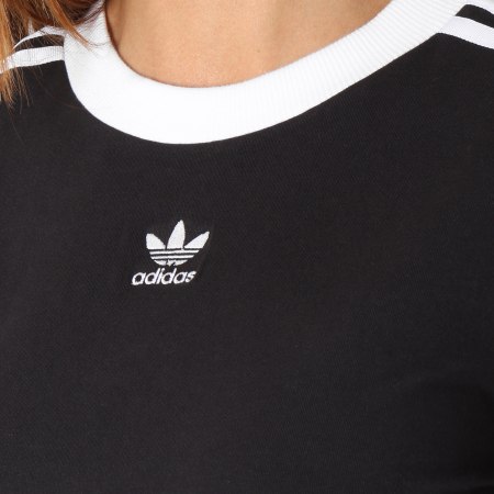 Adidas Originals - Tee Shirt Manches Longues Femme 3 Stripes DH3183 Noir