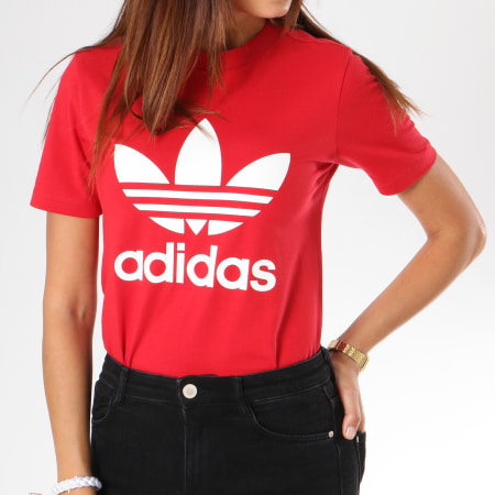 Adidas Originals - Tee Shirt Femme Trefoil DH3172 Rouge