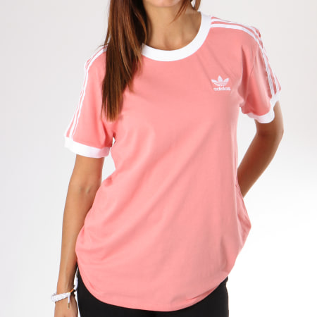 Adidas Originals - Tee Shirt Femme 3 Stripes DH3186 Rose