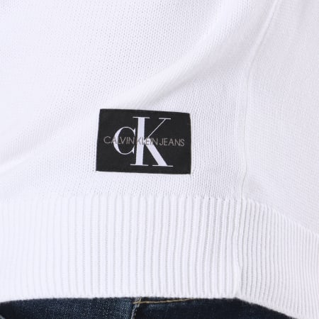 Calvin Klein - Pull Monogram Logo 7805 Blanc