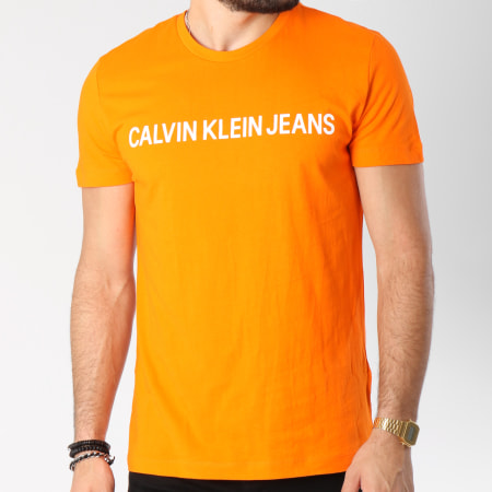 Calvin Klein - Tee Shirt Institutional Slim 7856 Orange