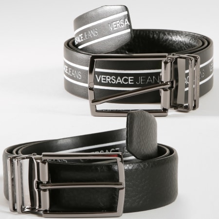Versace Jeans Couture - Ceinture Réversible Linea Uomo Dis 11 Noir Blanc