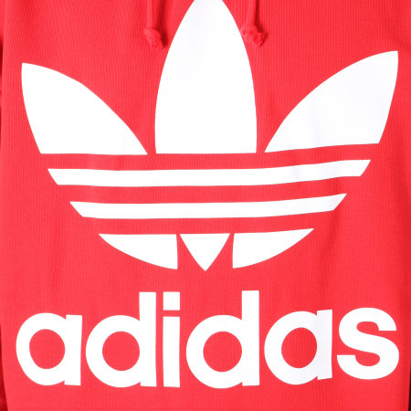 Adidas Originals - Sweat Capuche Oversize Trefoil DH5769 Rouge Blanc