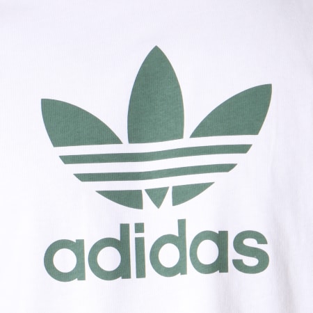 Adidas Originals - Tee Shirt Trefoil DH5773 Blanc Vert Kaki