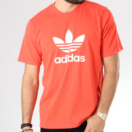 Adidas Originals - Tee Shirt Trefoil DH5777 Corail Blanc